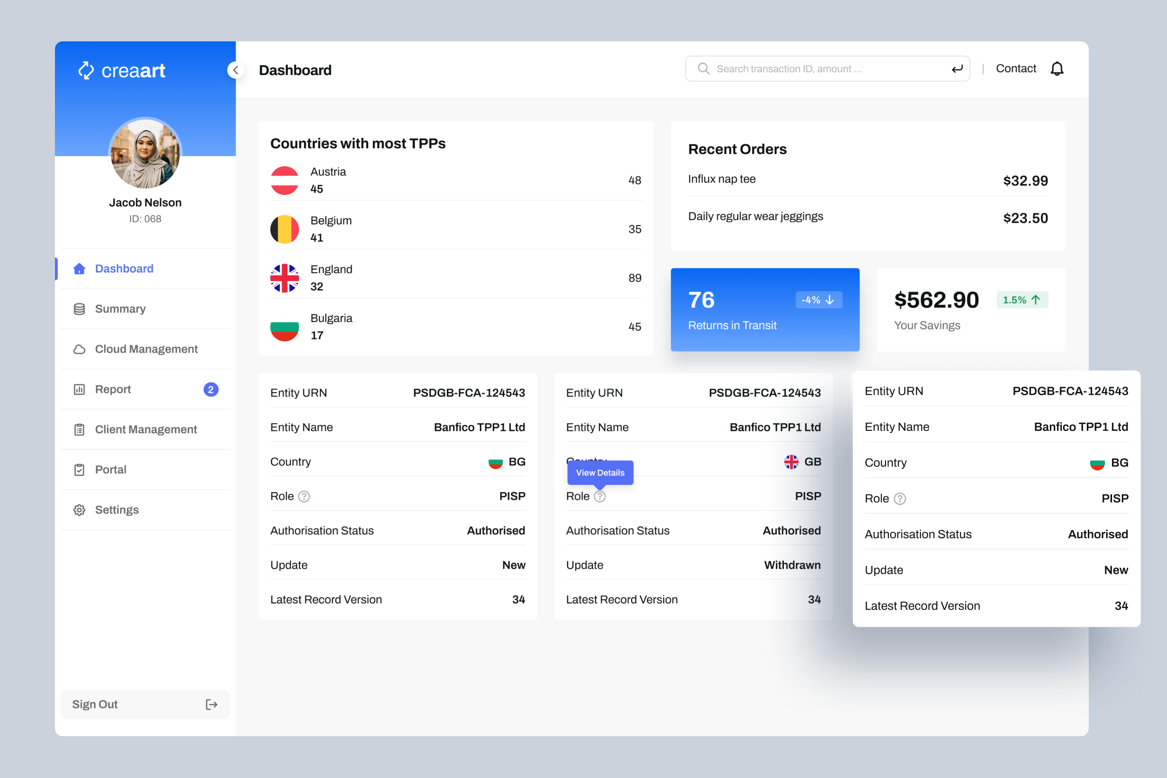 Entity Dashboard UI Design app application chart dashboard data design entity graph landing page product prototype saas software ui ux web app web application website