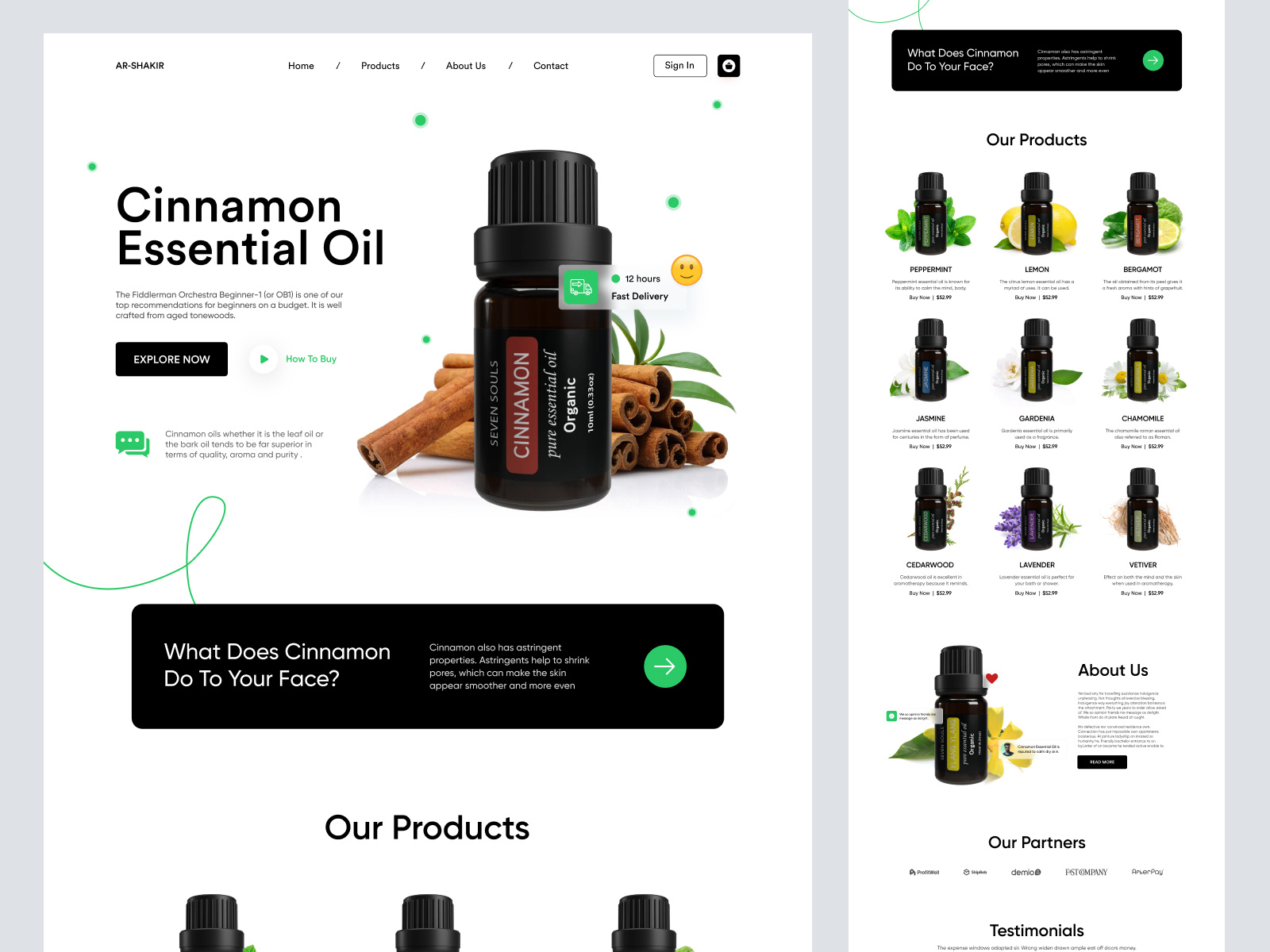 Example of Organic Products Store Shopify Website Design