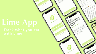 Lime App: A micro nutrient tracker app branding design diet figma lime app logo nutrient track plant based ui ux