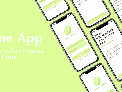 Lime App: A micro nutrient tracker app branding design diet figma lime app logo nutrient track plant based ui ux