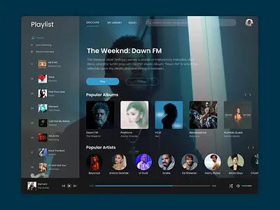 Music Playlist figma itunes listening music music music portal musics playlists spotify ui weeknd