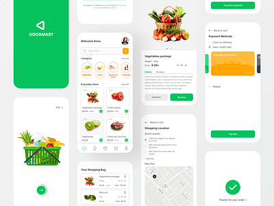 Doormart - Grocery shop app design app app design app designer design doormart e commerce grocery app home delivery icon illustration landing page logo ui ux