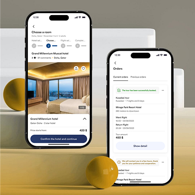 Tour booking app - Flight and Hotel #2 advanture app booking design flight flight booking hotel hotel booking mobile ui mobile ux reservation tour tourism tourist travel ui uidesign ux vacation