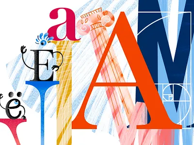 Antiqua book character design font illustration kids lettering