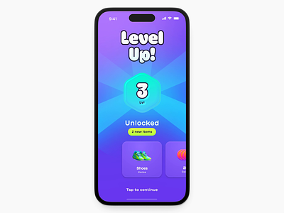 Spark ⚡️ Level Up 3d animation app branding design diamond game gamification illustration interface ios iphone levelup logo star ui ux
