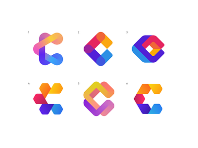 Coloria - Logo Concepts alphabet brand branding c connection customers gradient letter c logo logodesign loops maze platform print printing service star user