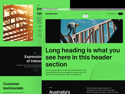 Ensurerestore. Company website V1 company design landing minimal ui ux web webflow