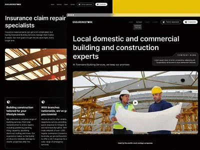 Ensurerestore. Company website V2 black company dark design landing personal ui ux web webdesign website