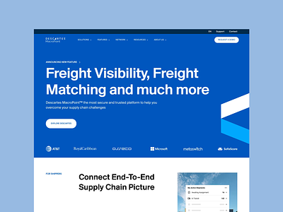 Descartes MacroPoint - Exploration animation exploration homepage logistics shipping transportation ui web
