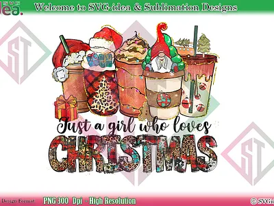 Christmas Drinks Coffee PNG Sublimation christmas decor