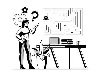 Problem Solving business character illustration labyrinth problem solving vector