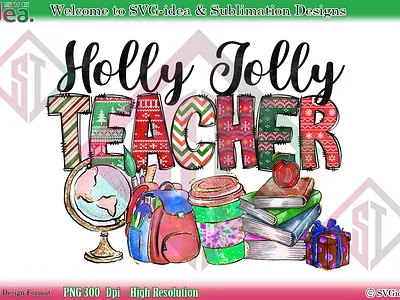 Christmas Holly Dolly Teacher PNG Design christmas decor