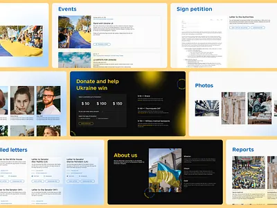 Website Interface Design | Nonprofit Organization |Help Ukraine app blue concept dailyui design desktop donation events home homepage illustration inspiration nonprofit support ukraine ui ukraine web website website design yellow