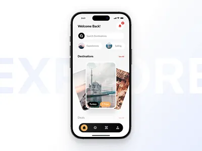 Travel App - Interaction adventure animation app interaction ios mobile motion tours travel traveling trip ui ux vacation