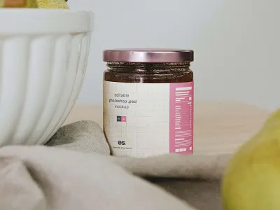 Jam Jar Mockup (PSD) free download free jar mockup free mockup freebie jam branding jam jar jam jar mockup jam package jar mockup mockup mockup download