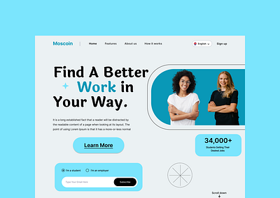 Online Job Portal Header design figma header design illustration ui uiux user interface ux web design website