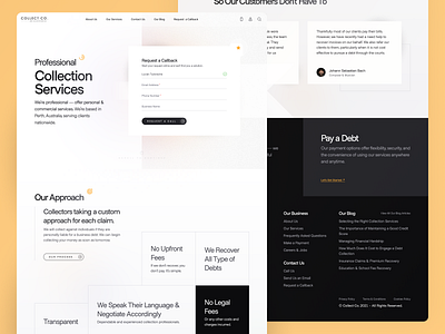 Collection Services Landing Page Design buttons clean design effects figma form forms grid interface landing page nft process site typography ui ux web web 3.0 web3.0