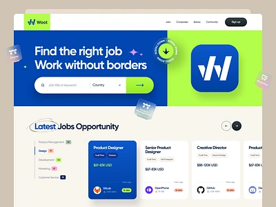 Job finder platform branding career employment finder hire hiring platform job listing job platform job portal job seeker landing priduct design recruitment ui design web app web site website website design work finder