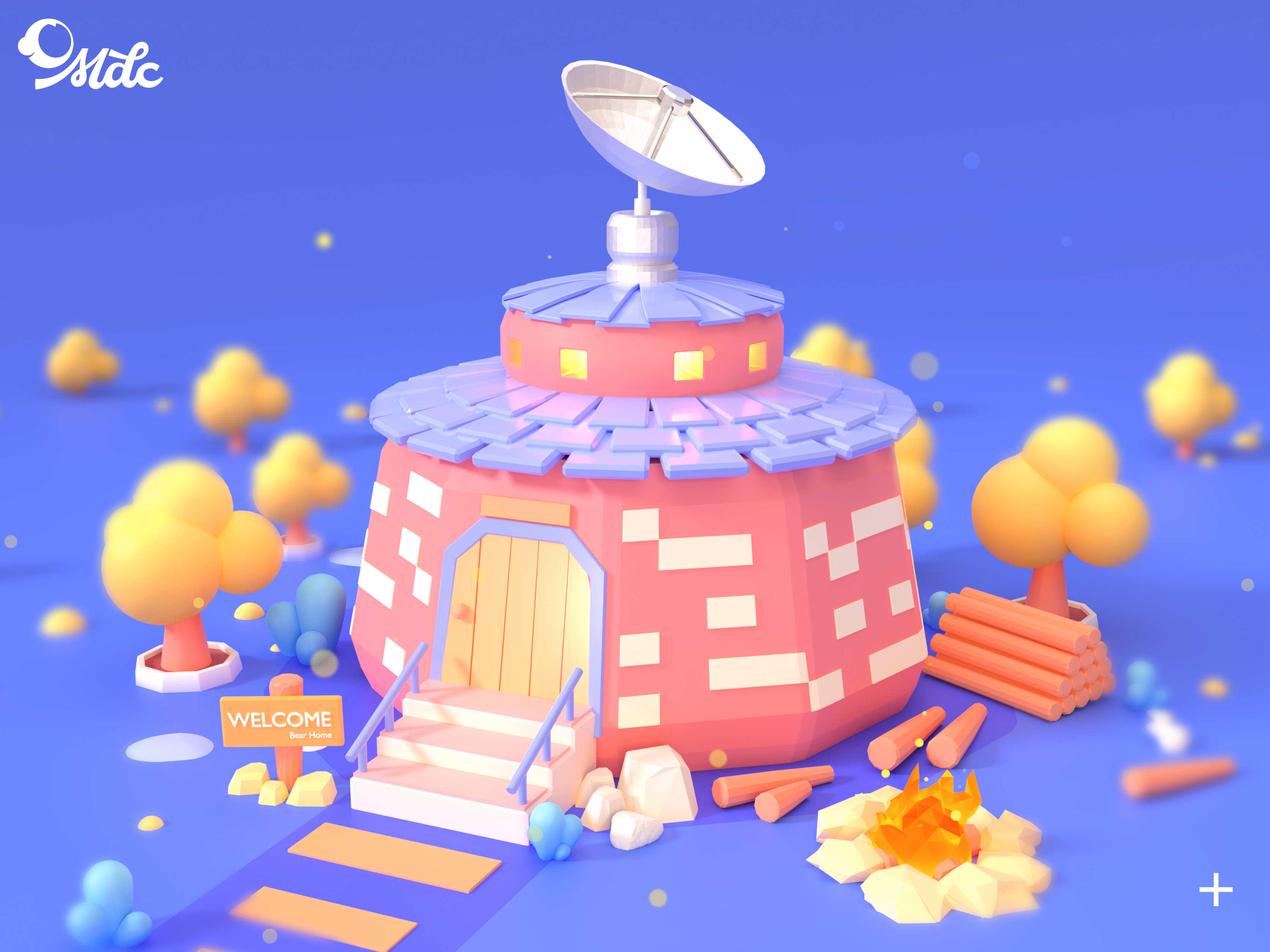 Example of 3D｜Campfires and cabins