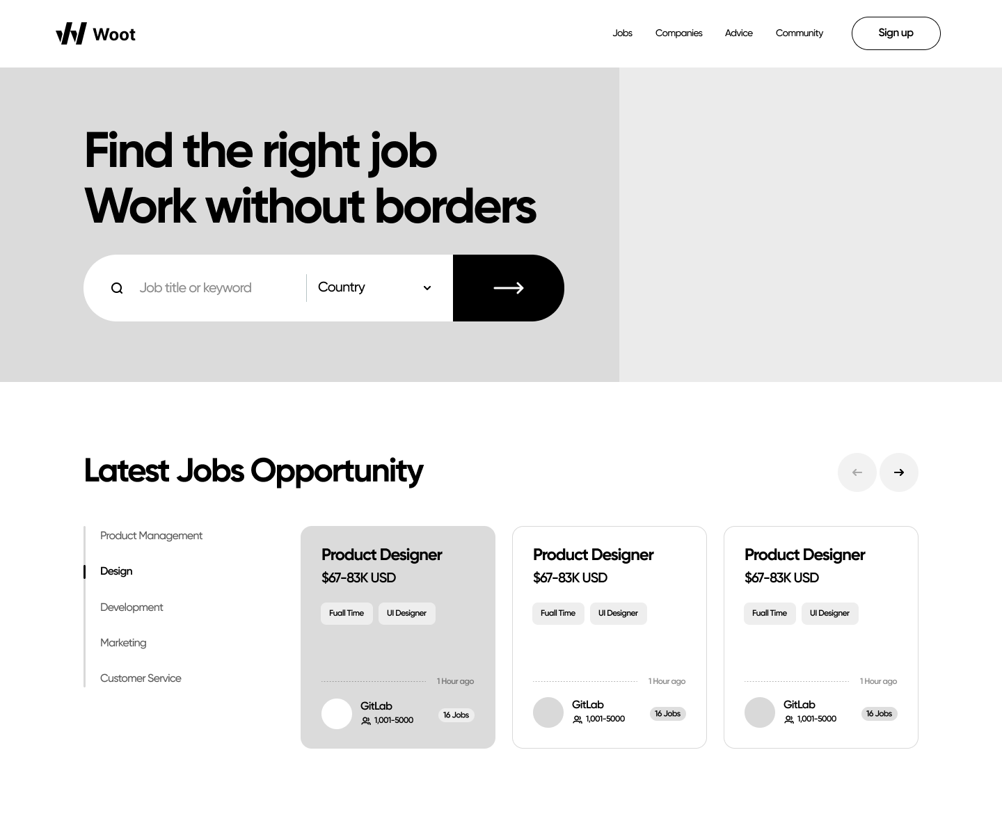 Job finder platform by Jay Ji on Dribbble
