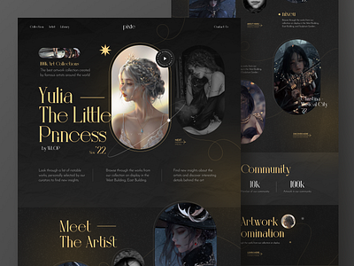 Pixie - Digital Art Collection art artistic artwork black branding clean collection cool elegant gallery gold landing page luxury modern museum product web web design website yellow