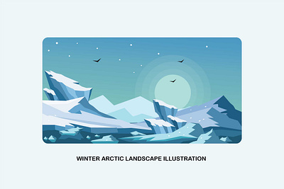 Winter Arctic Landscape Vctor Illustration nothern