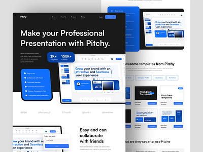 Pitchy - Pitch Deck Builder Landing Page builder deck maker landing page pitch pitch builder pitch deck pitch maker presentation presentation builder ui design web web design website website design
