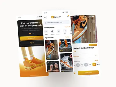 Schneek: Sneaker Store App adidas air app details feet home ios jordan mobile networthy new nike onboarding popular product shoe sneaker trending ui ux