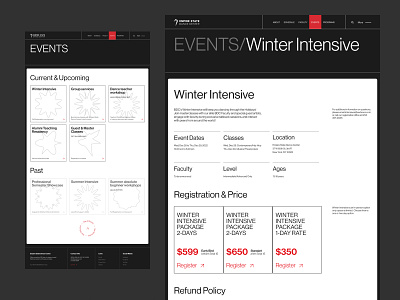 Empire State Dance Center Events concept dance studio desktop event details events ui ux