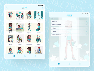 Social tablet app app branding celebrity diary homepage horoscope influence interview magazine mobile news popular social stars story teenagers tranding ui ux