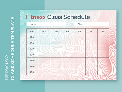 Fitness Class Schedule Free Google Docs Template class classroom design docs document google ms print printing schedule template templates timetable word