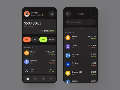 Crypto wallet v1 android app app app design app ui bank blockchain crypto cryptocurrency finance ios app mobile banking nft wallet web web 0.3 web3