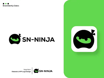 SN NINJA Logo design for website & app app app icon app logo brand identity branding business logo company logo design graphic design illustration logo mark minimal minimalism minimalist ninja logo symbol ui web logo website logo