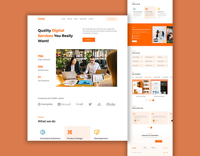 CaVar Digital Agency Landing Page agency agency landingpage agency webdesign agency website branding clean design design agency digital agency landingpage marketing agency ui uiux design ux web design