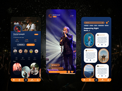 Social Media App Design adobe xd app app design band app concert figma homepage landing page design singer app social app social media app ui design uiux uiux design user experience design user interface design ux design