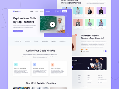 Educational Landing page bangladesh class education landing live class mentor online course online mentor online tutoring skillshare talent ui ux