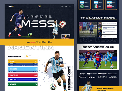 Leonel Messi Website Landing Page argentina design fifa football footballer landing page leonel messi messi qatar soccer ui ux webdesign website world cup
