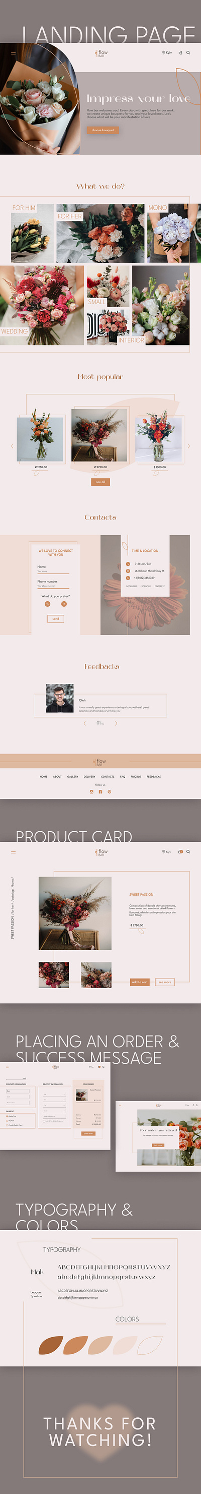 Floral studio landing page design floral shop floral studio landing page typography ui ui ux web design