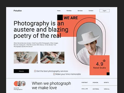 Photo Studio Web Header agency album camera colorfull gallery images interface photo photo studio photographer photostudio picture portfolio product startup trending user experience web web design website