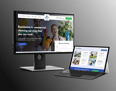 A Wix Cleaning service website cleaning service cleaning website graphic design logo ui uiux web design website design wix website
