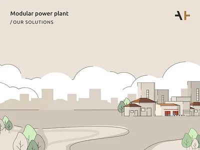 Company Premises | Aurum Energy animation branding buildings business cogeneration color company company premises corporation design energy enterprise graphic design illustration motion graphics power plants vector