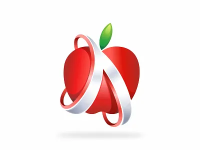 Apple 3d abstract apple branding design fruit graphic design illustration letter logo vector