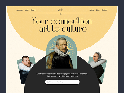 Art- Museum Of Art Landing Page Website art art gallery clean collection culture design exhibition gallery history illustration interaction interface landing page minimal museum ui ux web page webdesign website