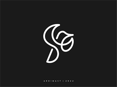 Bird Logo 02 - Monoline (For Sale!) abstract animal bird branding colibri designs logo monoline simple