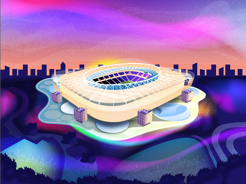 Ahmad BinAli Stadium in Qatar Illustration advertising art brand agency branding case study design agency fifa fifa world cup fifa world cup qater football graphic design illustration interaction design motion design qatar2022 ui ux ux case study vector worldcup