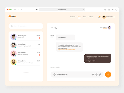 Messenger Dashboard app design design ui ui design ux design website