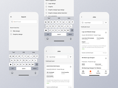 Job Search Mobile App Ui app design job search job search app job search dashboard job search design job search details job search experience job search interface job search mobile job search option job search page job search screen job search setting job search ui job search view job search widget mobile screen ui