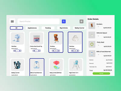 Point Of Sales "Baby Equipment" graphic design poiunt of sales prototype ui ui design ux research website design