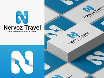 Nervoz Travel Logo Design branding colorful company corporate design for sale graphic design icon illustration logo logos mascot modern modern logo travel travel logo ui ux vector vectors
