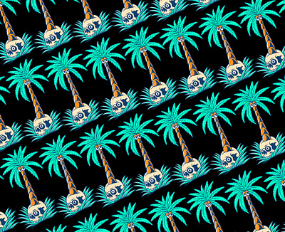 The skull palm in paradise branding design graphic design illustration logo typography vector